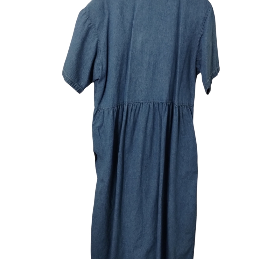 Vintage Miss & Mrs Womens Size XL Patchwork Jumper Bird Cottagecore Denim Dress - Picture 5 of 8
